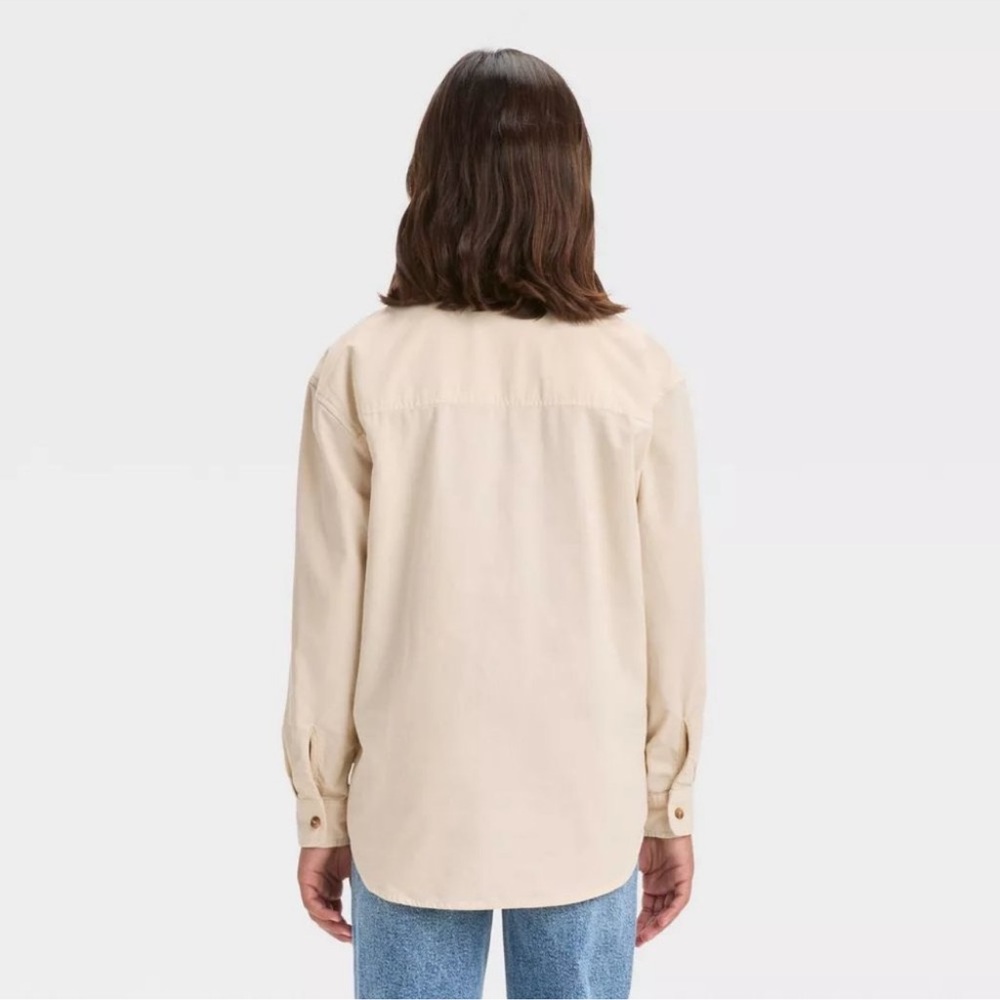 Corduroy! NEW Girl's Art Class Ivory Soft Corduroy Button Up Long Sleeves Shirt - Picture 7 of 14